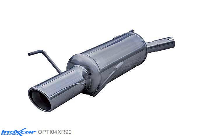 IX OPTI04XR90, Opel Tigra II 1.8 16V (125PK) 2005- Diameter 45mm, Inoxcar Rear silencer 1X90 X-RACE Stainless steel, With E.E.C. homologation