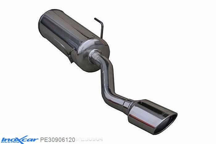 IX PE30906120, Peugeot 309 1.9 GTI 16V (158PK) 1990-1992, Inoxcar Rear silencer 1X120X80mm Stainless steel, With E.E.C. homologation