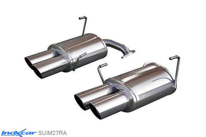 IX SUIM27RA, Subaru Impreza (G4) 2.5T WRX STi 10MY (300PK) 2010-2013, Inoxcar Rear silencer 2X90 RACING Left and Right Stainless steel, With E.E.C. homologation