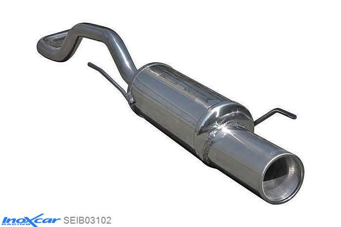 IX SEIB03102, Seat Ibiza II (6K) 1.4 16V (101PK) 2000-2002 Diameter 45mm, Inoxcar Rear silencer 1X102mm Stainless steel, With E.E.C. homologation