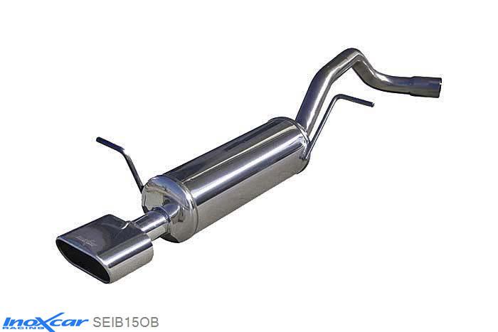 IX SEIB15OB, Seat Ibiza IV (6L) 1.9 TDI (90PK-110PK) / SDI 2002-2006, Inoxcar Rear silencer 1XFlat Oval Stainless steel