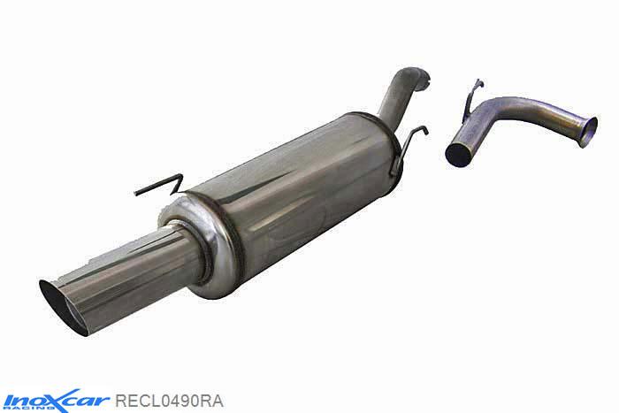 IX RECL0490RA, Renault Clio I (B/C57) 1.8 16V (135PK) -1998, Inoxcar Rear silencer 1X90 RALLY Stainless steel, With E.E.C. homologation
