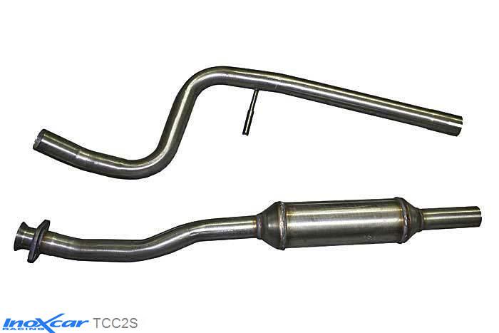 IX TCC2S, Citroen C2 (J) 1.6 16V VTS (125PK) 2003- Diameter 45mm, Inoxcar Central pipe with silencer Stainless steel, Without E.E.C. homologation