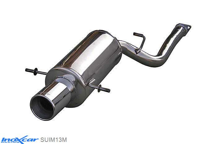 IX SUIM13M, Subaru Impreza (GD/GG) AWD WRX (225PK) 2003-, Inoxcar Rear silencer 1X120 MEGA Stainless steel, With E.E.C. homologation