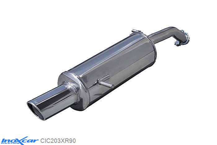 IX CIC203XR90, Citroen C2 (J) 1.6 16V VTR (110PK) 2003- Diameter 45mm, Inoxcar Rear silencer 1X90 X-RACE Stainless steel, With E.E.C. homologation