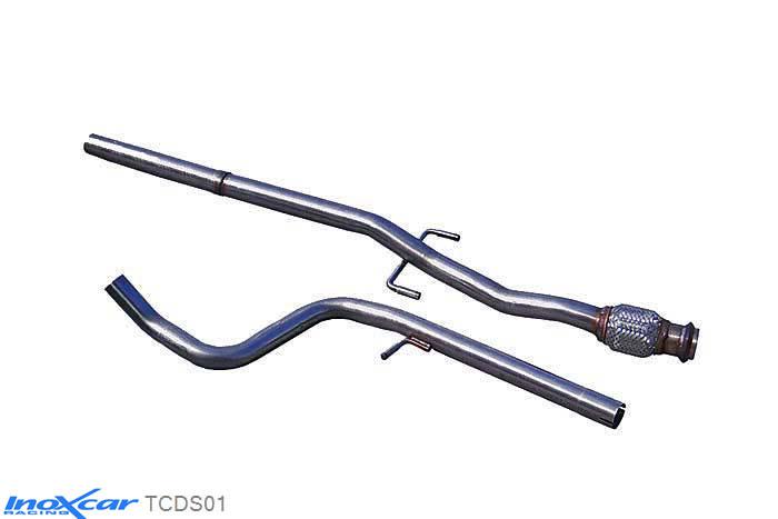 IX TCDS01, Citroen DS3 1.6 TURBO RACING (207PK) 2011- Diameter 55mm, Inoxcar Direct central pipe (FLEX) Stainless steel, Without E.E.C. homologation