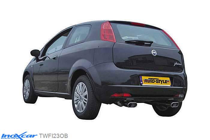 IX TWFI23OB, Fiat Grande Punto (199) 1.9 16V MJET (120PK) 2005- Diameter 50mm, Inoxcar Rear Rear silencerencer left / right 1XFlat Oval Stainless steel, With E.E.C. homologation