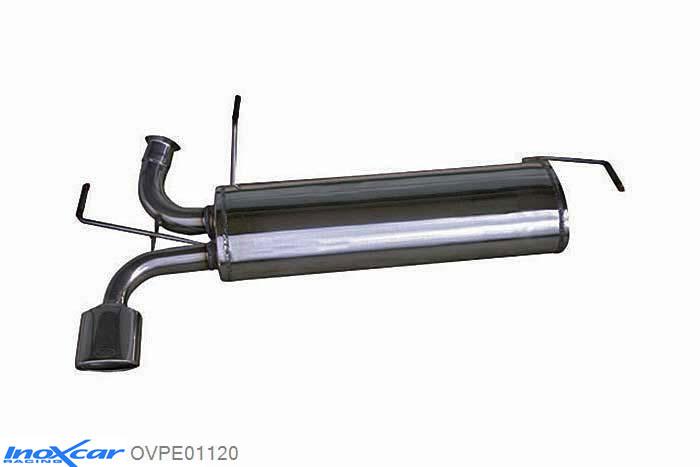 IX OVPE01120, Peugeot 206 RC 2.0 16V (177PK) -2006, Diameter 63, Inoxcar Rear silencer 1X120X80mm Stainless steel, With E.E.C. homologation