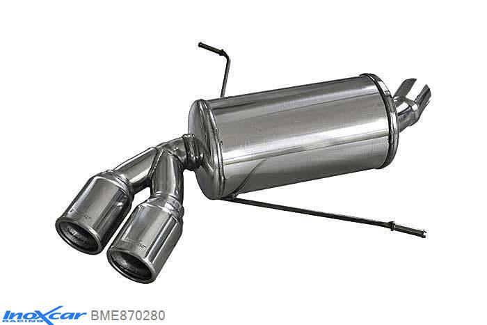 IX BME870280, BMW 1 serie (E81/E82/E87/E88) 116i - 118i 2004-, Inoxcar Rear silencer 2X80mm Stainless steel, With E.E.C. homologation