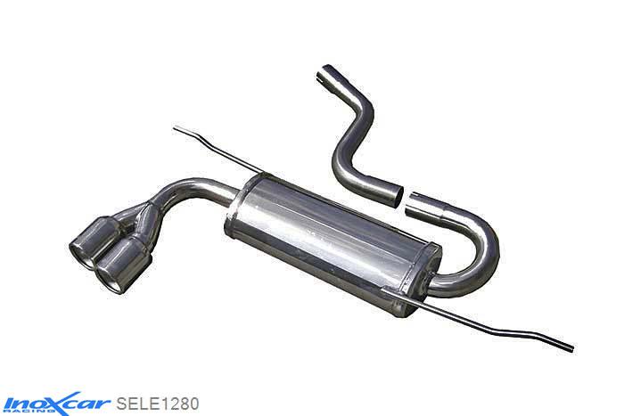 IX SELE1280, Seat Leon II (1P) 2.0 TDI (140PK) 2005- Diameter 55mm, Inoxcar Rear silencer 2X80mm Stainless steel, With E.E.C. homologation