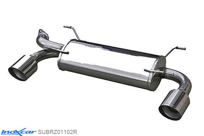 IX SUBRZ01102R, Subaru BRZ (ZC) 2.0 (200PK) 2012-, Inoxcar Rear silencer 1X102mm RACING Left and Right Stainless steel