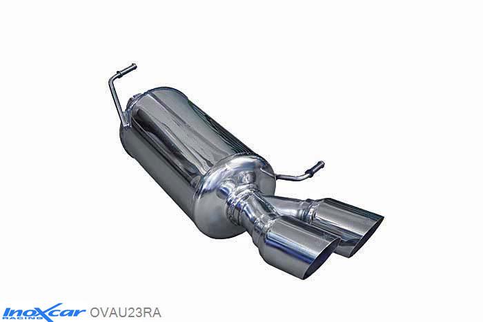 IX OVAU23RA, Audi A4 (B8) 2.0 TFSi 4WD (211PK) 2008-, Inoxcar Rear silencer 2X80mm RACING Stainless steel, Without E.E.C. homologation