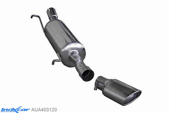 IX AUA403120, Audi A4 (B5) 1.8 TURBO (150PK-180PK) 1994-1999, Inoxcar Rear silencer 1X120X80mm Stainless steel, With E.E.C. homologation