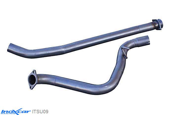 IX ITSU09, Subaru Impreza (G3) 2.5T WRX STI 08MY (300PK) 2008-, Inoxcar Direct central pipe (60mm) Stainless steel, Without E.E.C. homologation