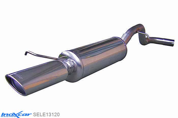 IX SELE13120, Seat Leon I (1M) 1.6 16V (105PK) 2000-, Inoxcar Rear silencer 1X120X80mm Stainless steel, With E.E.C. homologation