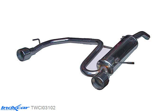 IX TWCI03102, Citroen C2 (J) 1.6 16V VTR (110PK) 2003- Diameter 45mm, Inoxcar Rear Rear silencerencer left / right 1X102mm Stainless steel, With E.E.C. homologation