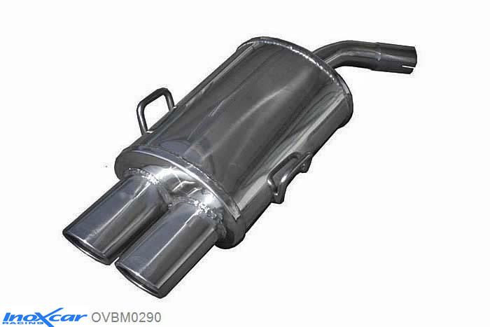 IX OVBM0290, BMW 3 serie (E36) 323i 24V (170PK) 1992-, Inoxcar Rear silencer 2X90X70mm Stainless steel, With E.E.C. homologation