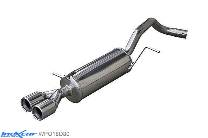IX WPO18D80, VW Polo VI (6R) 1.4 TSi Blue GT (140PK) 2013-  Diameter 50mm, Inoxcar Rear silencer 2X80mm Stainless steel, With E.E.C. homologation