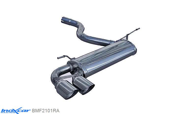 IX BMF2101RA, BMW 1 serie (F20/F21) 2.0 Turbo 125i (218PK) 2013-, Inoxcar Rear silencer 2X80mm RACING Stainless steel, With E.E.C. homologation