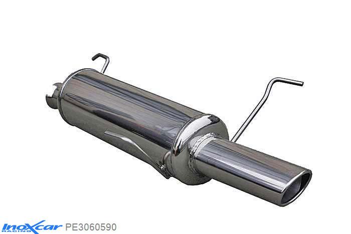 IX PE3060590, Peugeot 306 2.0 16V (167PK) -2001, Inoxcar Rear silencer 1X90X70mm Stainless steel, Without E.E.C. homologation