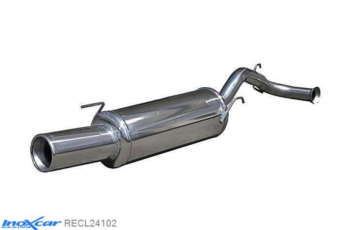 IX RECL24102, Renault Clio I (B/C57) 1.8 RSI (110PK) -1998, Inoxcar Rear silencer 1X102mm Stainless steel, With E.E.C. homologation