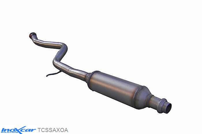 IX TCSSAXOA, Citroen Saxo 1.6 16V VTS (118PK) 1999-  , Diameter 50mm, Inoxcar Central pipe with silencer (EURO3) 2001-- Stainless steel, Without E.E.C. homologation