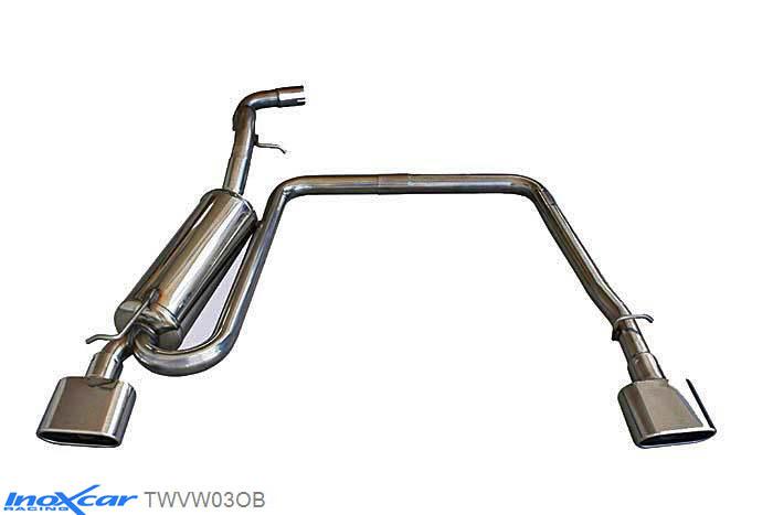 IX TWVW03OB, VW Beetle I (9C) 1.9 TDI (90PK) 1998- Diameter 55mm, Inoxcar Rear Rear silencerencer left / right 1XFlat Oval Stainless steel, With E.E.C. homologation