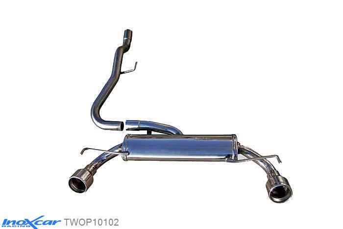 IX TWOP10102, Opel Corsa D OPC 1.6 16V TURBO (192PK) 2007- Diameter 54mm,5, Inoxcar Rear Rear silencerencer left / right 1X102mm Stainless steel, With E.E.C. homologation