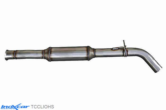 IX TCCLIOHS, Renault Clio IV (R) RS TROPHY 220 EDC 1.6 Turbo (220PK) 2015- , Diameter 63,5mm, Inoxcar Central pipe with silencer Stainless steel, Without E.E.C. homologation