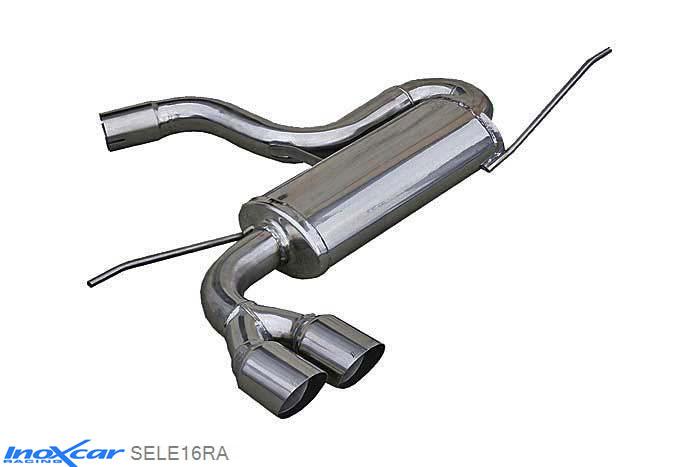 IX SELE16RA, Seat Leon II (1P) 2.0 TSI CUPRA (240PK) 2006- Diameter 65mm, Inoxcar Rear silencer 2X80mm RACING Stainless steel, With E.E.C. homologation