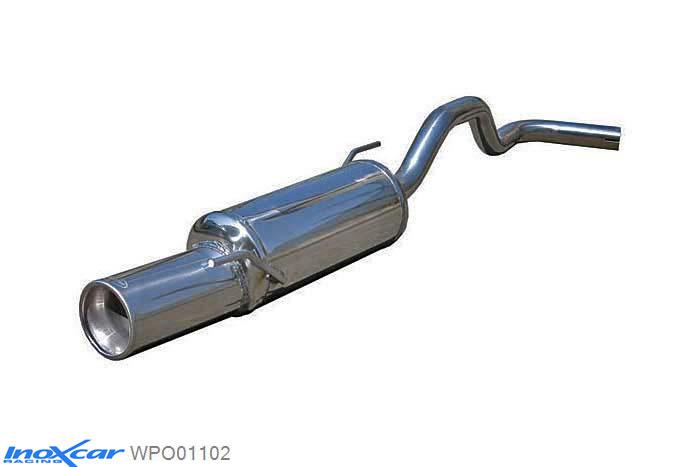 IX WPO01102, VW Polo IV (6N2) 1.0 (50PK) 1994-2001, Inoxcar Rear silencer 1X102mm Stainless steel, Without E.E.C. homologation