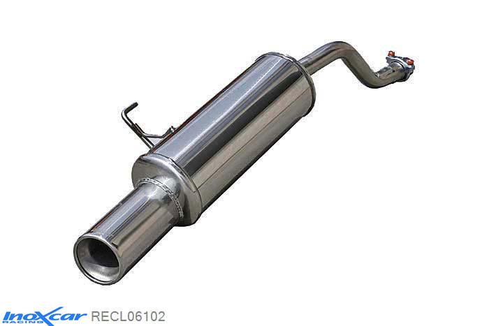 IX RECL06102, Renault Clio II (B) 1.2 (58PK) 1998- Diameter 40mm, Inoxcar Rear silencer 1X102mm Stainless steel, With E.E.C. homologation