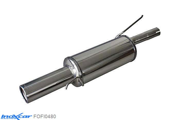 IX FOFI0480, Ford Fiesta IV (JAS/JBS) 1.2 (75PK) 1999-2002, Inoxcar Rear silencer 1X80mm Stainless steel, With E.E.C. homologation
