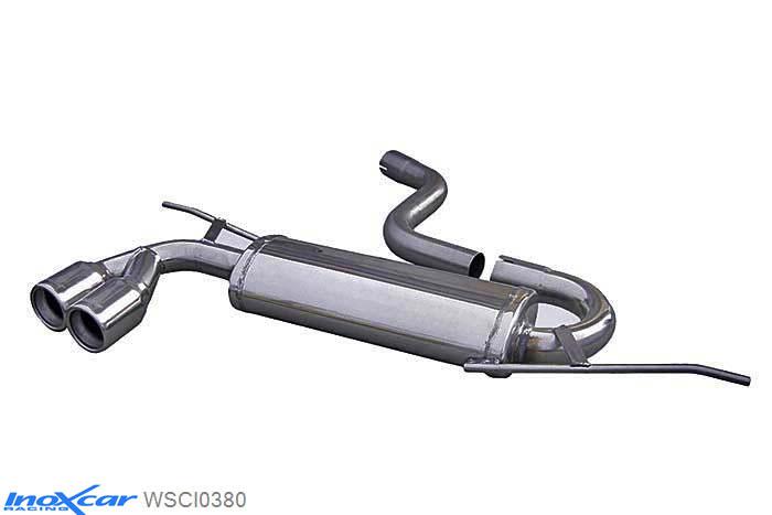 IX WSCI0380, VW Scirocco III 2.0 TFSI (200PK) 2008- Diameter 65mm, Inoxcar Rear silencer 2X80mm Stainless steel, With E.E.C. homologation