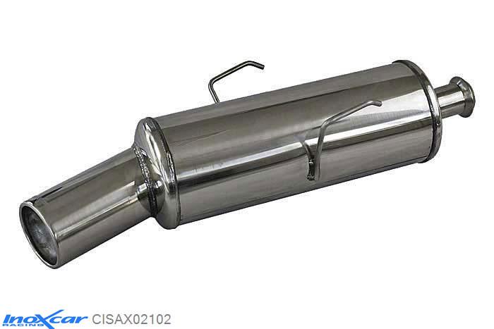 IX CISAX02102, Citroen Saxo 1.1 (60PK) 1996-, Inoxcar Rear silencer 1X102mm Stainless steel, With E.E.C. homologation