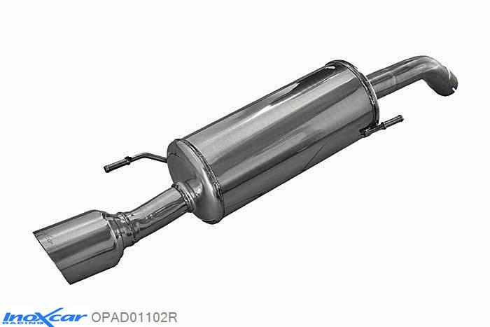 IX OPAD01102R, Opel Adam 1.4 S TURBO (150PK), 2015-  , diameter 54mm, Inoxcar Rear silencer 1X102mm RACING Stainless steel, With E.E.C. homologation
