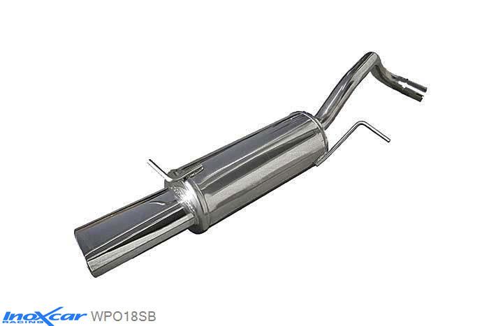 IX WPO18SB, VW Polo VI (6R) 1.4 TSi Blue GT (140PK) 2013-  Diameter 50mm, Inoxcar Rear silencer 1X120X80mm OBLIQUO Stainless steel, With E.E.C. homologation