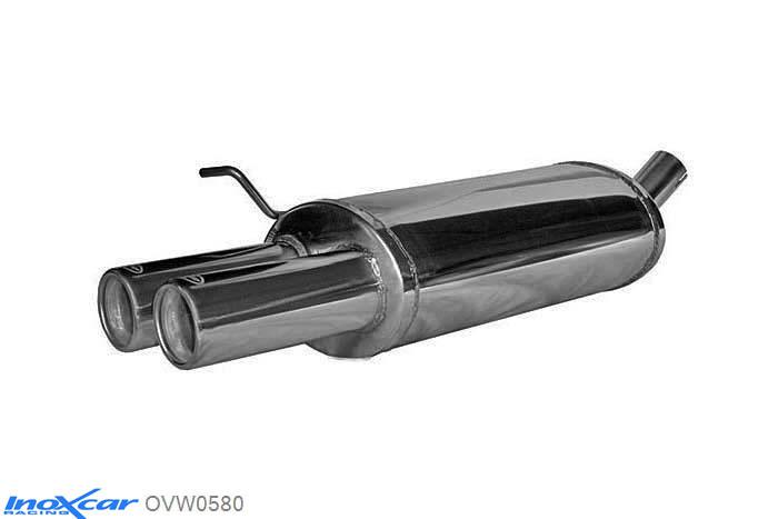 IX OVW0580, VW Golf IV 1.9 TDI (101PK) 1997- Diameter 55mm, Inoxcar Rear silencer 2X80mm Stainless steel, With E.E.C. homologation