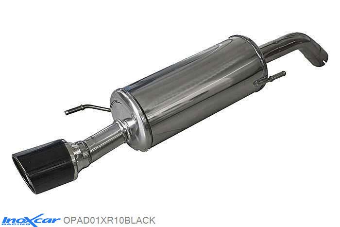 IX OPAD01XR10BLACK, Opel Adam 1.4 S TURBO (150PK), 2015-  , diameter 54mm, Inoxcar Rear silencer 1X100 X-RACE BLACK EDITION Stainless steel, With E.E.C. homologation