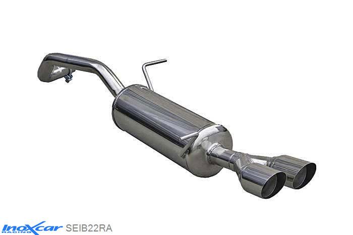 IX SEIB22RA, Seat Ibiza V (6J) 1.2 Tsi (105PK) 2011-, Inoxcar Rear silencer 2X80mm RACING Stainless steel