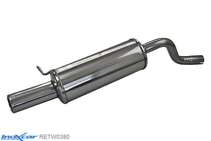 IX RETW0380, Renault Twingo II (N) RS SPORT 1.6 16V (133PK) 2009- Diameter 50mm, Inoxcar Rear silencer 1X80mm Stainless steel, With E.E.C. homologation