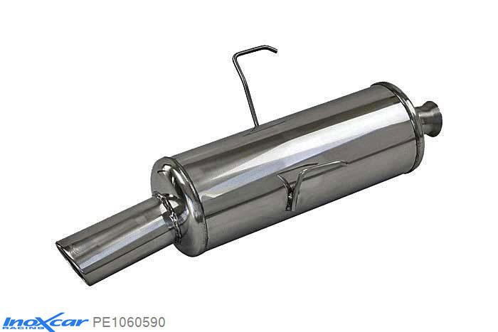 IX PE1060590, Peugeot 106 1.4 (75PK) 1996-2003, Inoxcar Rear silencer 1X90X70mm Stainless steel, With E.E.C. homologation