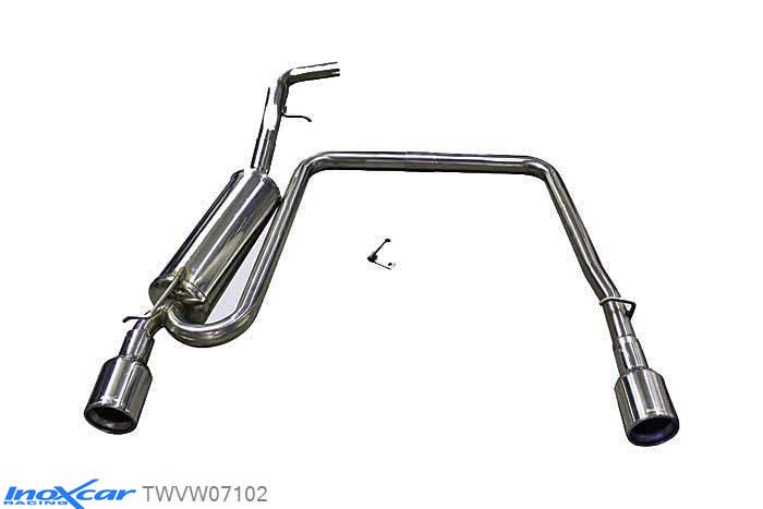 IX TWVW07102, VW Golf IV 1.6 16V (105PK) 1997-2003 Diameter 45mm, Inoxcar Rear Rear silencerencer left / right 1X102mm Stainless steel, With E.E.C. homologation