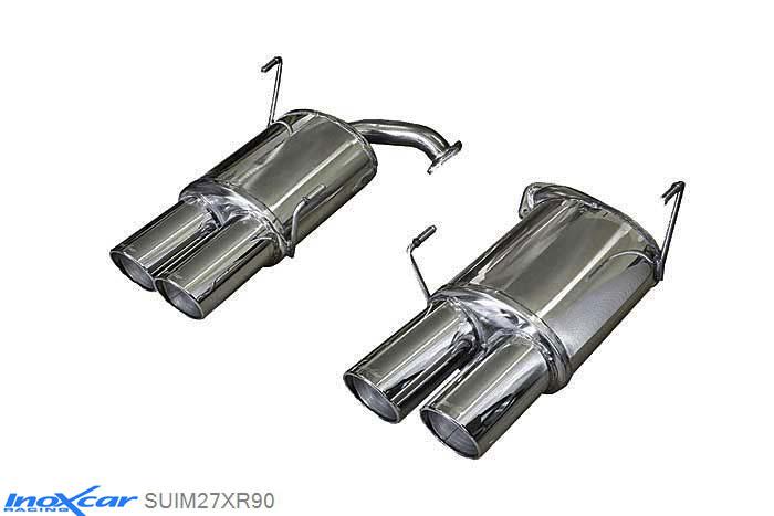 IX SUIM27XR90, Subaru Impreza (G4) 2.5T WRX STi 10MY (300PK) 2010-2013, Inoxcar Rear silencer 2X90 X-RACE Left and Right Stainless steel, With E.E.C. homologation