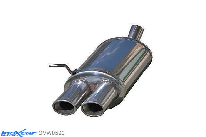 IX OVW0590, VW Golf IV 1.9 TDI (101PK) 1997- Diameter 55mm, Inoxcar Rear silencer 2X90X70mm Stainless steel, With E.E.C. homologation