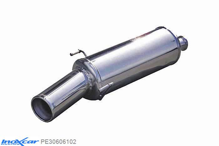 IX PE30606102, Peugeot 306 2.0 HDI (90PK) / 1.9 TD (90PK) 1997-, Inoxcar Rear silencer 1X102mm Stainless steel, With E.E.C. homologation