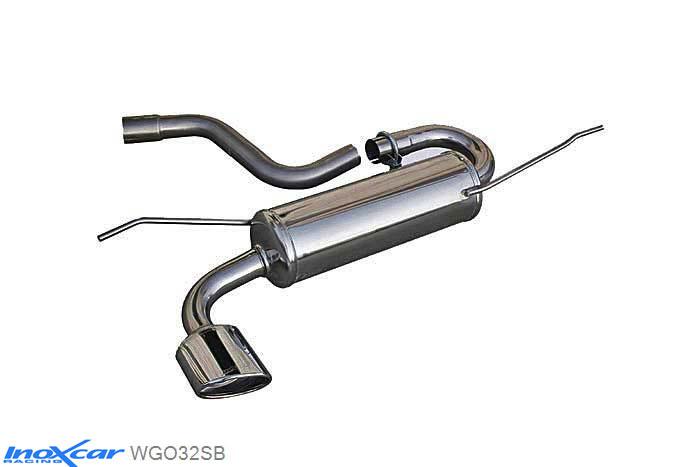 IX WGO32SB, VW Golf V 1.9 TDI (105PK) 2004- Diameter 55mm, Inoxcar Rear silencer 1X120X80mm OBLIQUO Stainless steel, With E.E.C. homologation