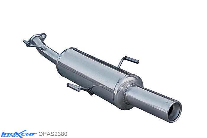 IX OPAS2380, Opel Astra G 2.0 TURBO COUPE 2001-, Inoxcar Rear silencer 1X80mm Stainless steel, Without E.E.C. homologation
