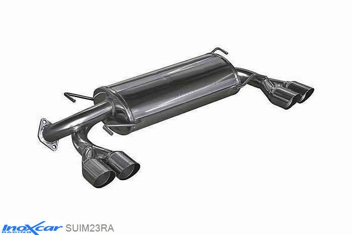 IX SUIM23RA, Subaru Impreza (G3) 2.5T WRX STI 08MY (300PK) 2008-, Inoxcar Rear silencer 2X80mm RACING Left and Right Stainless steel, With E.E.C. homologation
