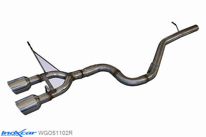 IX WGO51102R, VW Golf VI 2.0 R TSI 4MOTION (270PK) 2010-, Inoxcar NO Rear silencer 2X102mm RACING Stainless steel, Without E.E.C. homologation